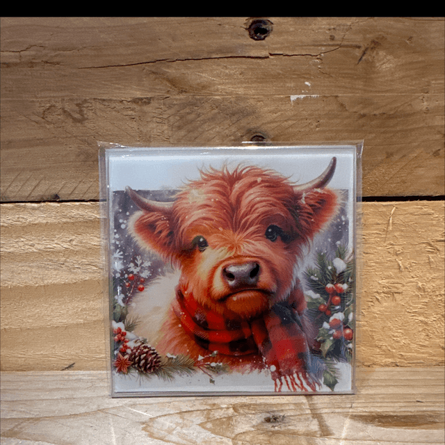 Glass Highland Cow Coaster 