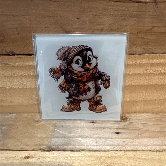 Glass Cheeky Penguin Coaster 