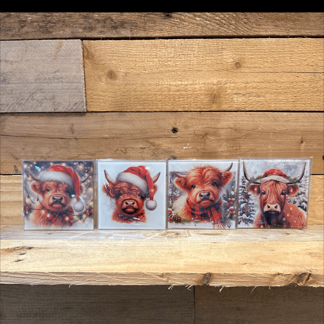 Glass Highland Cow Coaster 